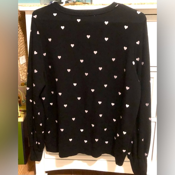 Marled Black Sweater with Pink Hearts and Red 'Love' - Picture 4 of 4